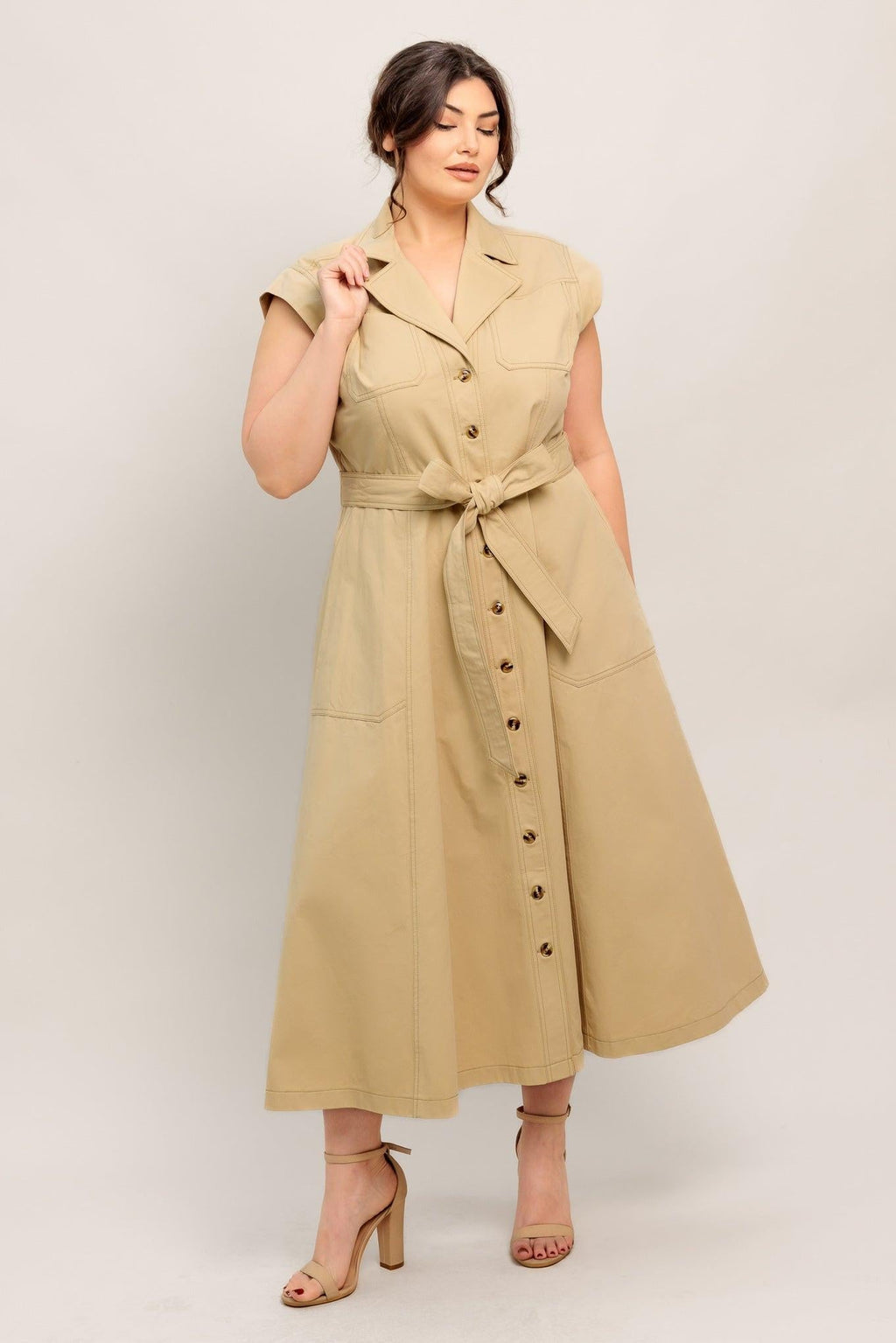 NATURAL INSTINCT WOVEN MIDI DRESS Flying Tomato