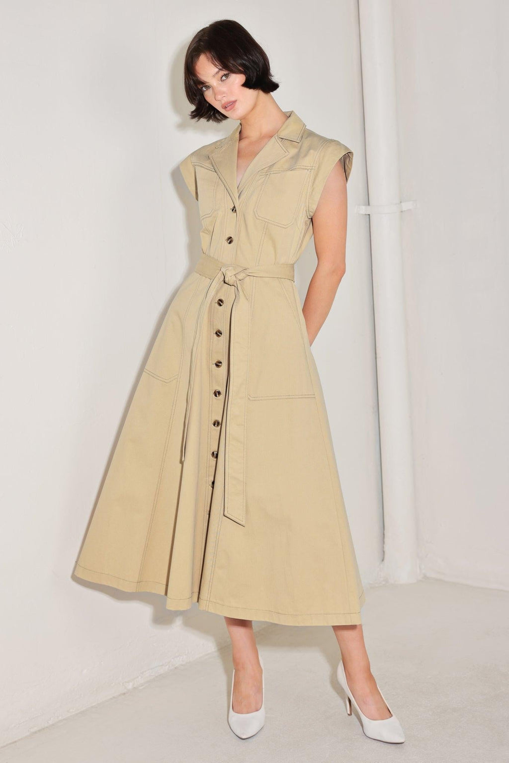 NATURAL INSTINCT WOVEN MIDI DRESS Flying Tomato