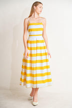 HONEY GLOW WOVEN MIDI DRESS Flying Tomato