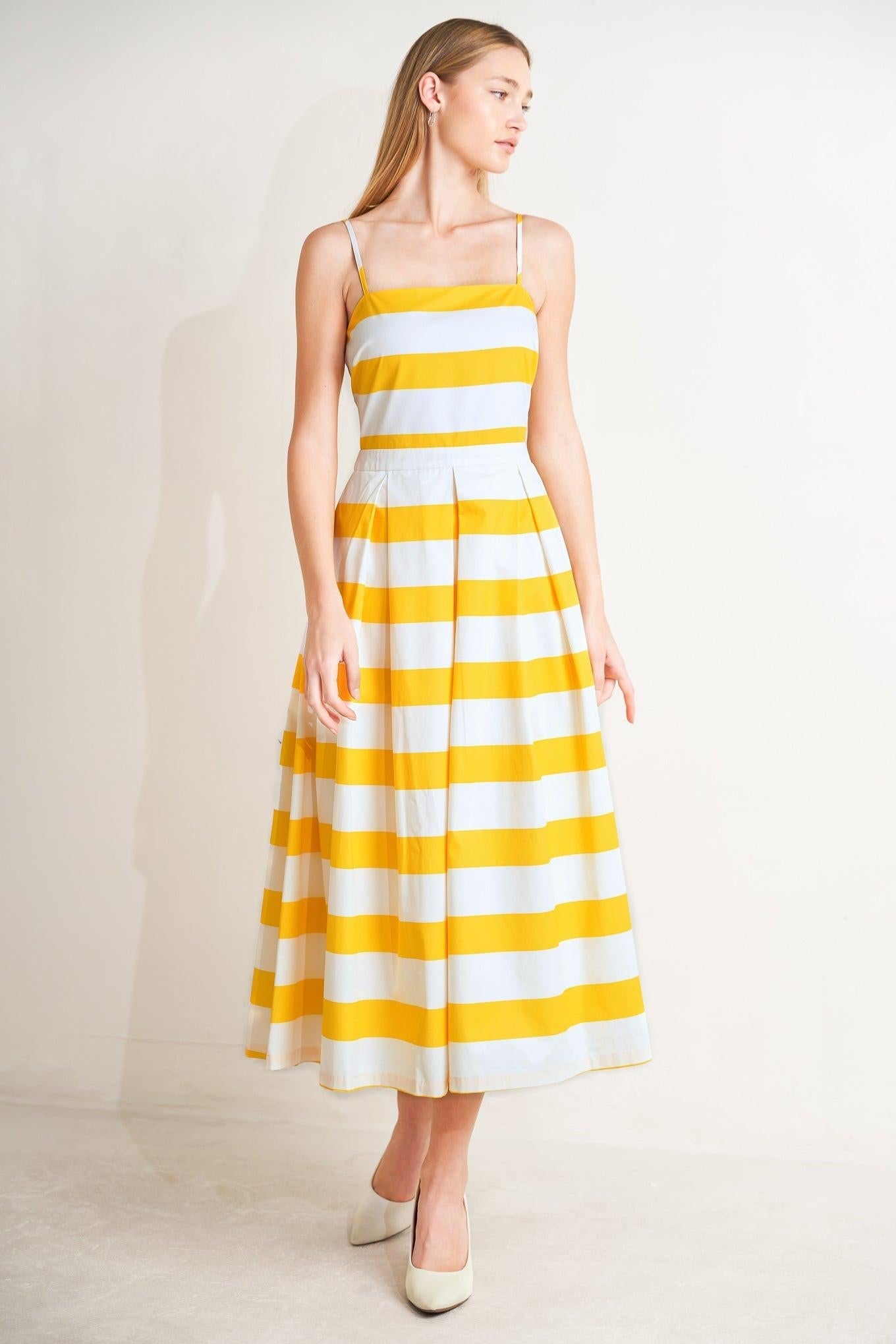 HONEY GLOW WOVEN MIDI DRESS Flying Tomato