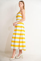 HONEY GLOW WOVEN MIDI DRESS Flying Tomato
