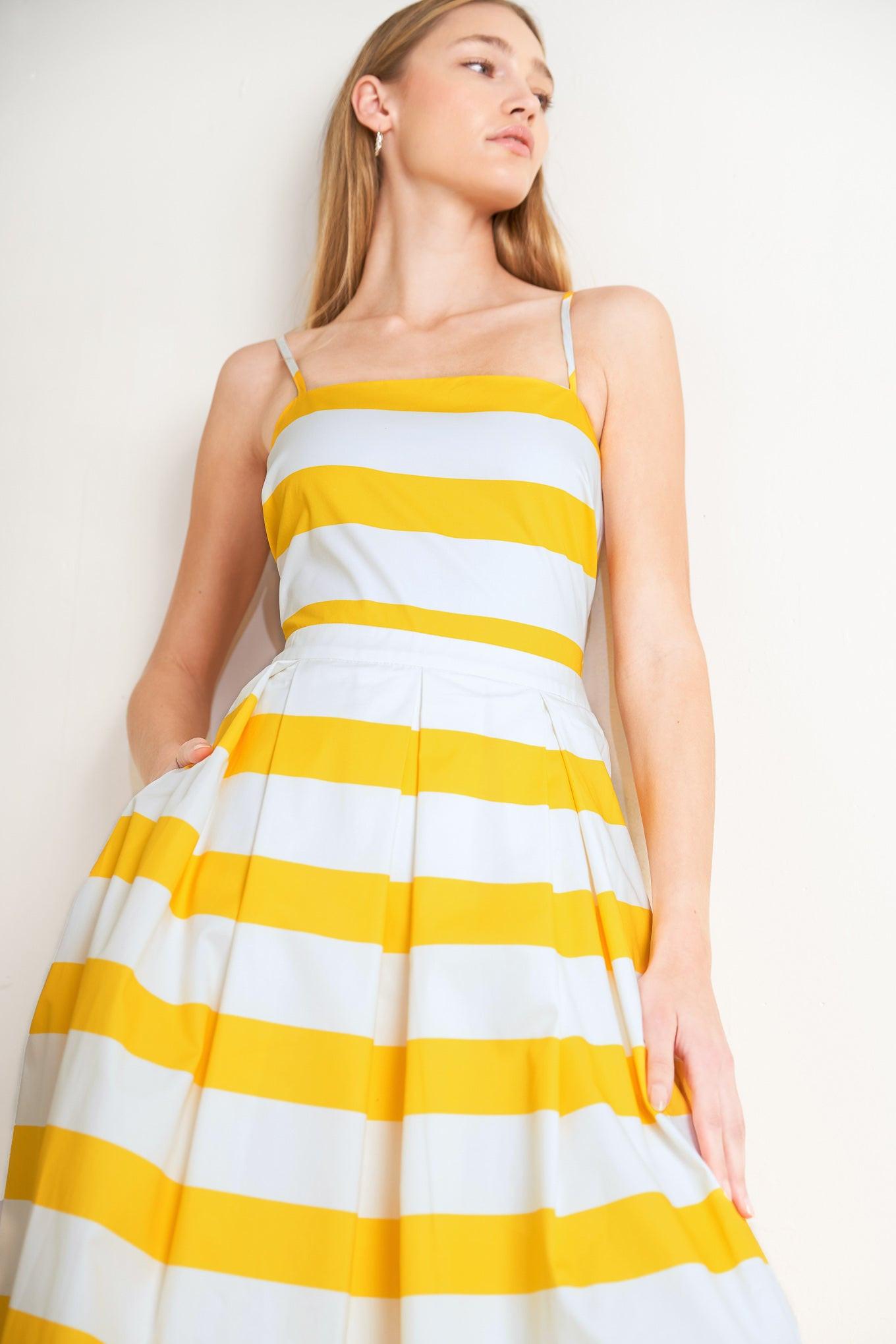 HONEY GLOW WOVEN MIDI DRESS Flying Tomato