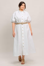 RELAXED TAILOR WOVEN MIDI DRESS Flying Tomato