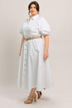 RELAXED TAILOR WOVEN MIDI DRESS Flying Tomato