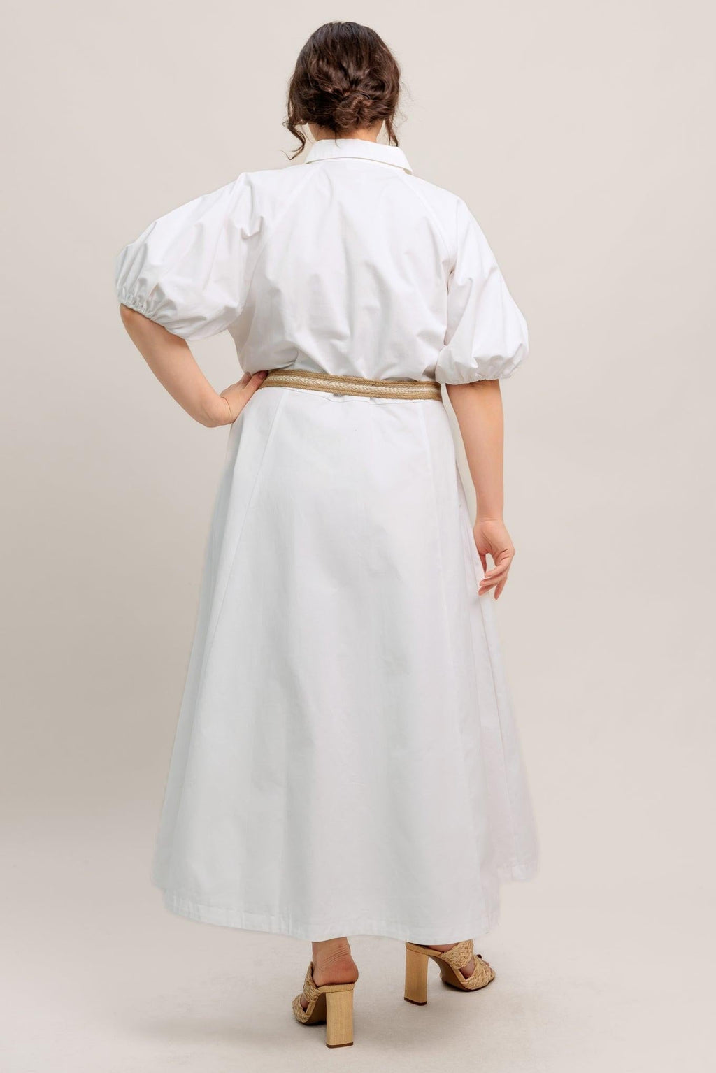 RELAXED TAILOR WOVEN MIDI DRESS Flying Tomato