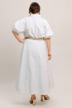 RELAXED TAILOR WOVEN MIDI DRESS Flying Tomato