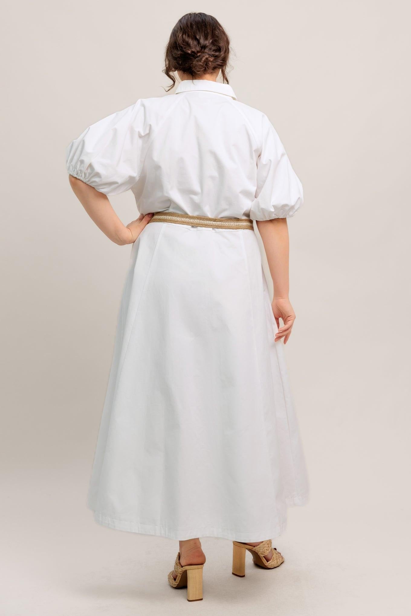 RELAXED TAILOR WOVEN MIDI DRESS Flying Tomato