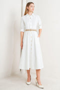 RELAXED TAILOR WOVEN MIDI DRESS Flying Tomato