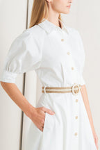 RELAXED TAILOR WOVEN MIDI DRESS Flying Tomato