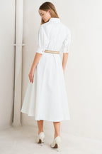RELAXED TAILOR WOVEN MIDI DRESS Flying Tomato