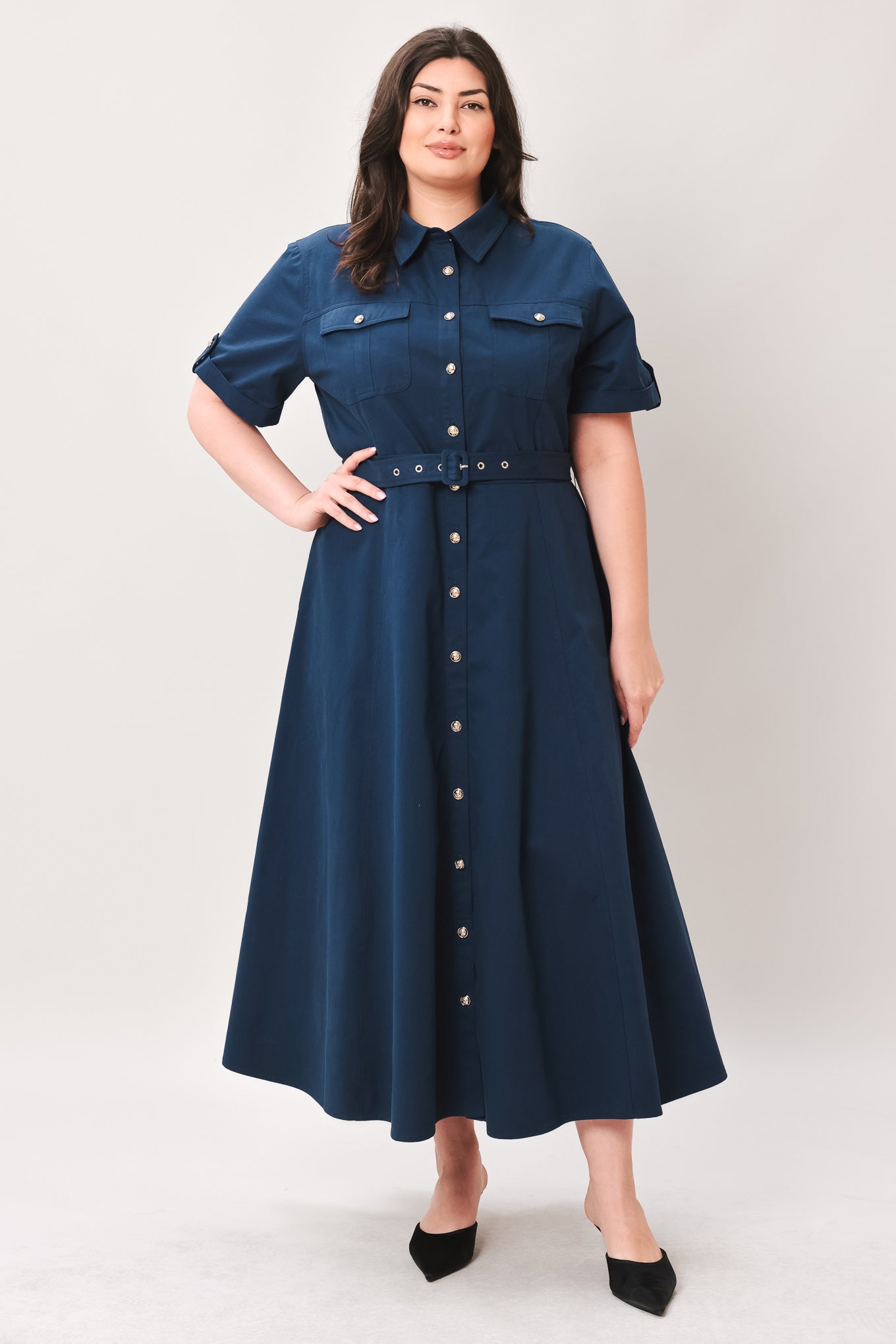 CLASSIC AUTHORITY WOVEN MIDI DRESS Flying Tomato