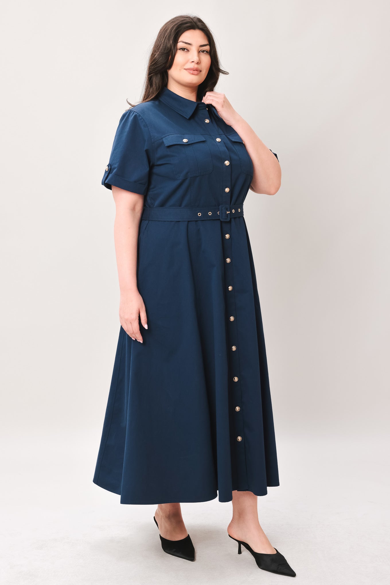 CLASSIC AUTHORITY WOVEN MIDI DRESS Flying Tomato
