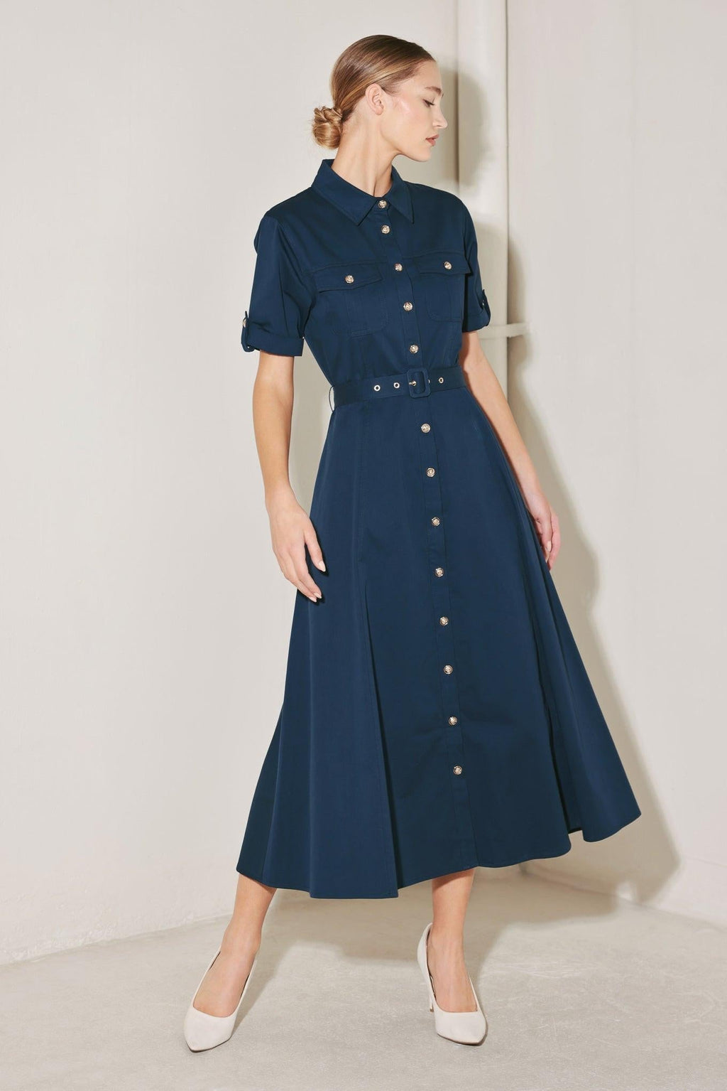 CLASSIC AUTHORITY WOVEN MIDI DRESS Flying Tomato