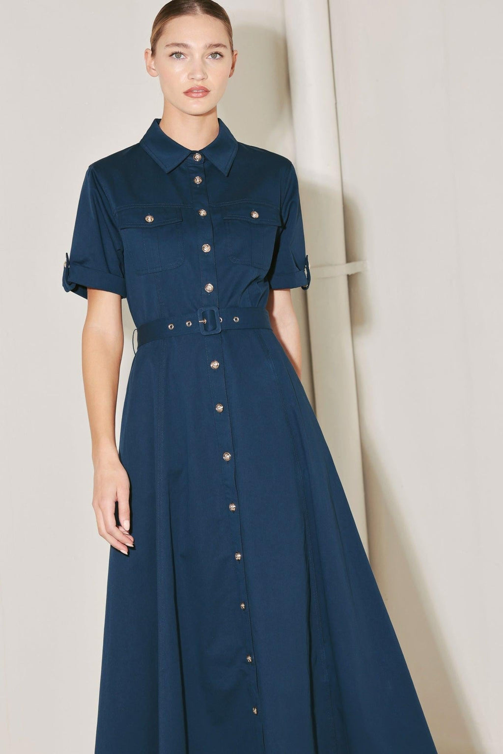 CLASSIC AUTHORITY WOVEN MIDI DRESS Flying Tomato