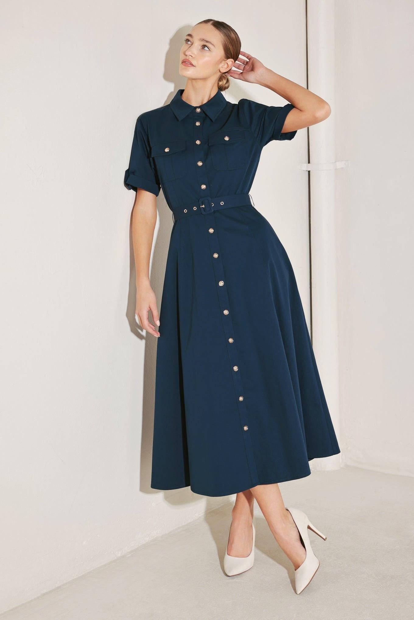 CLASSIC AUTHORITY WOVEN MIDI DRESS Flying Tomato