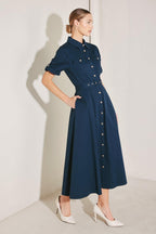 CLASSIC AUTHORITY WOVEN MIDI DRESS Flying Tomato