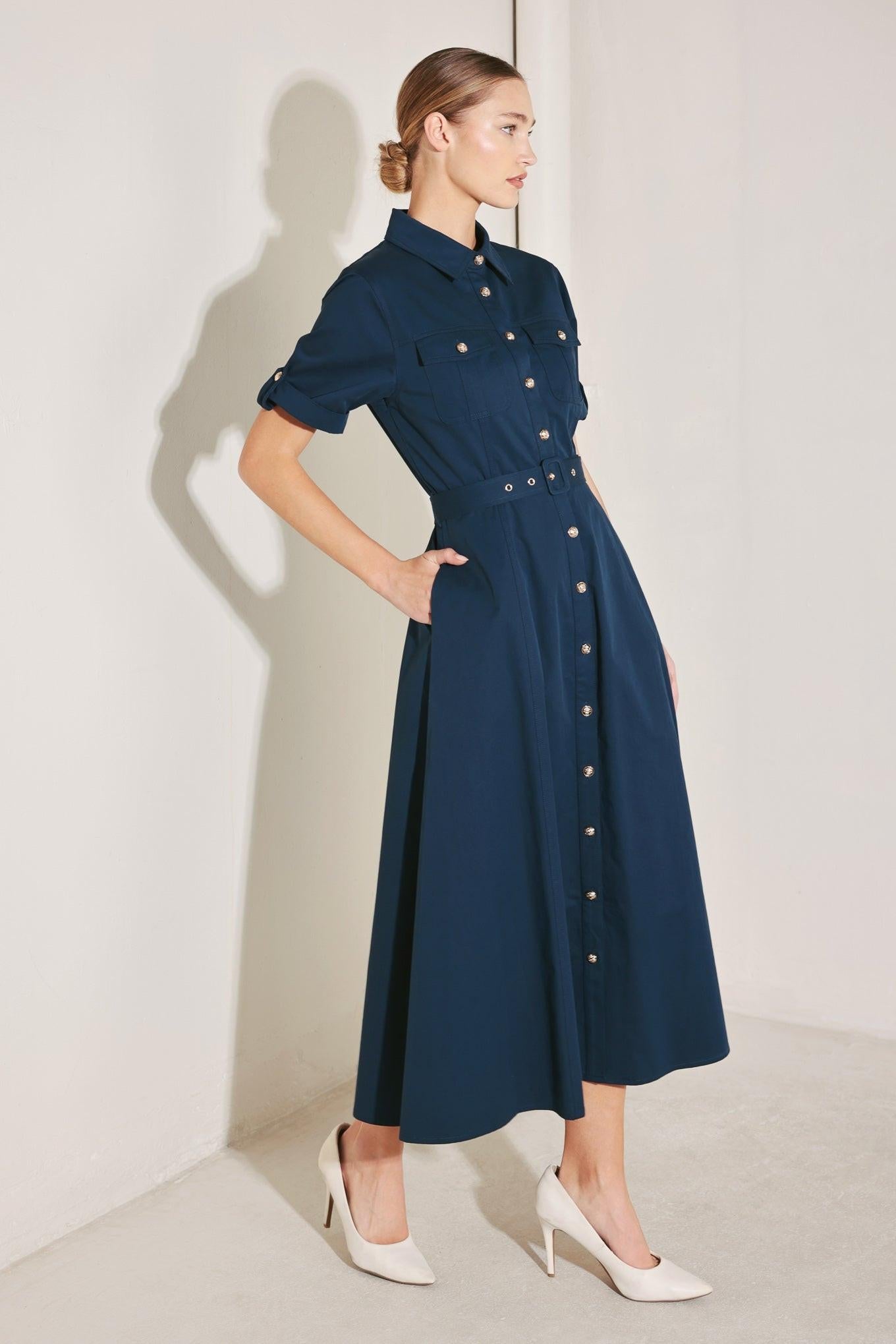 CLASSIC AUTHORITY WOVEN MIDI DRESS Flying Tomato