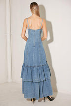 RUNWAY REBEL DENIM MIDI DRESS Flying Tomato
