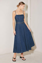 UNDERSTATED ICON DENIM MIDI DRESS Flying Tomato