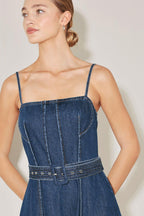 UNDERSTATED ICON DENIM MIDI DRESS Flying Tomato