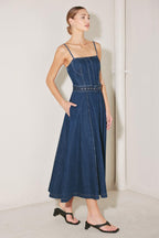 UNDERSTATED ICON DENIM MIDI DRESS Flying Tomato