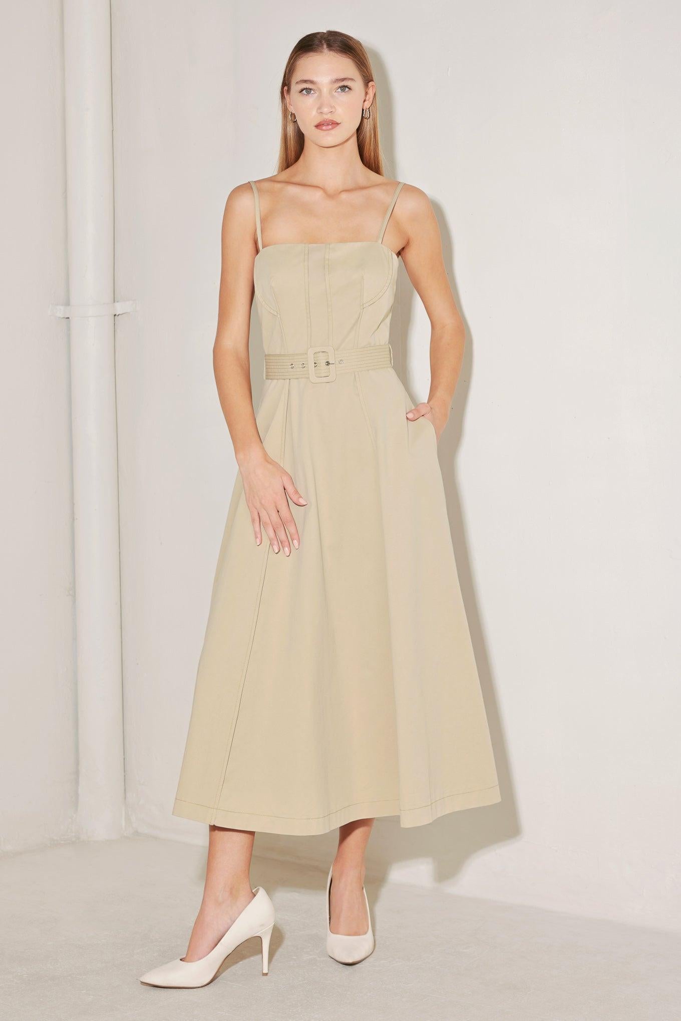UNDERSTATED ICON WOVEN MIDI DRESS Flying Tomato