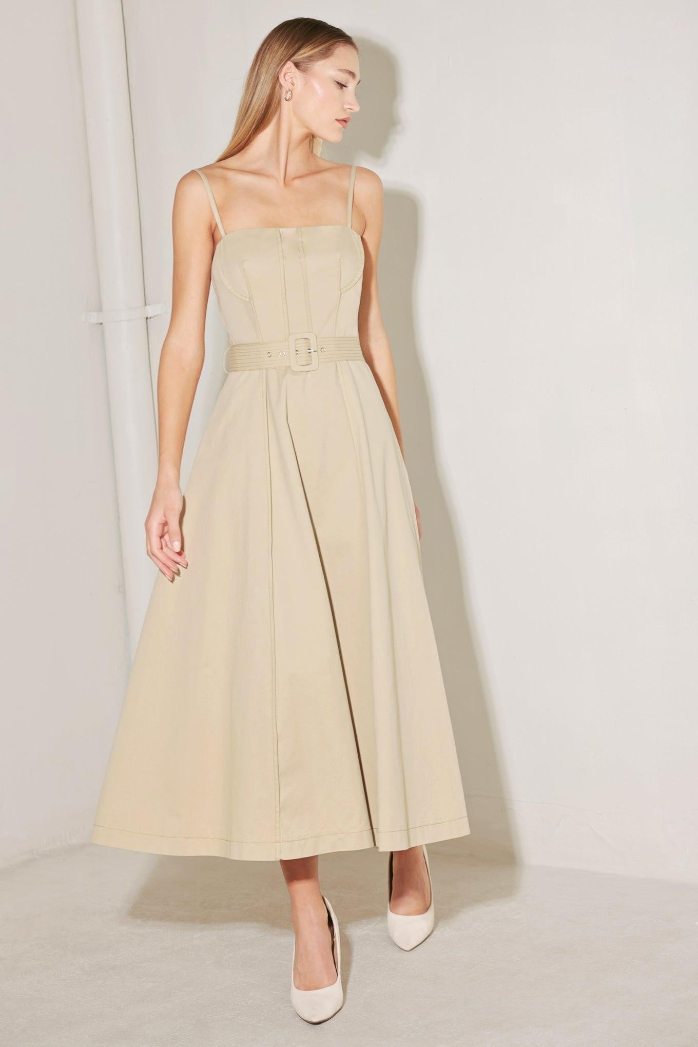 UNDERSTATED ICON WOVEN MIDI DRESS Flying Tomato
