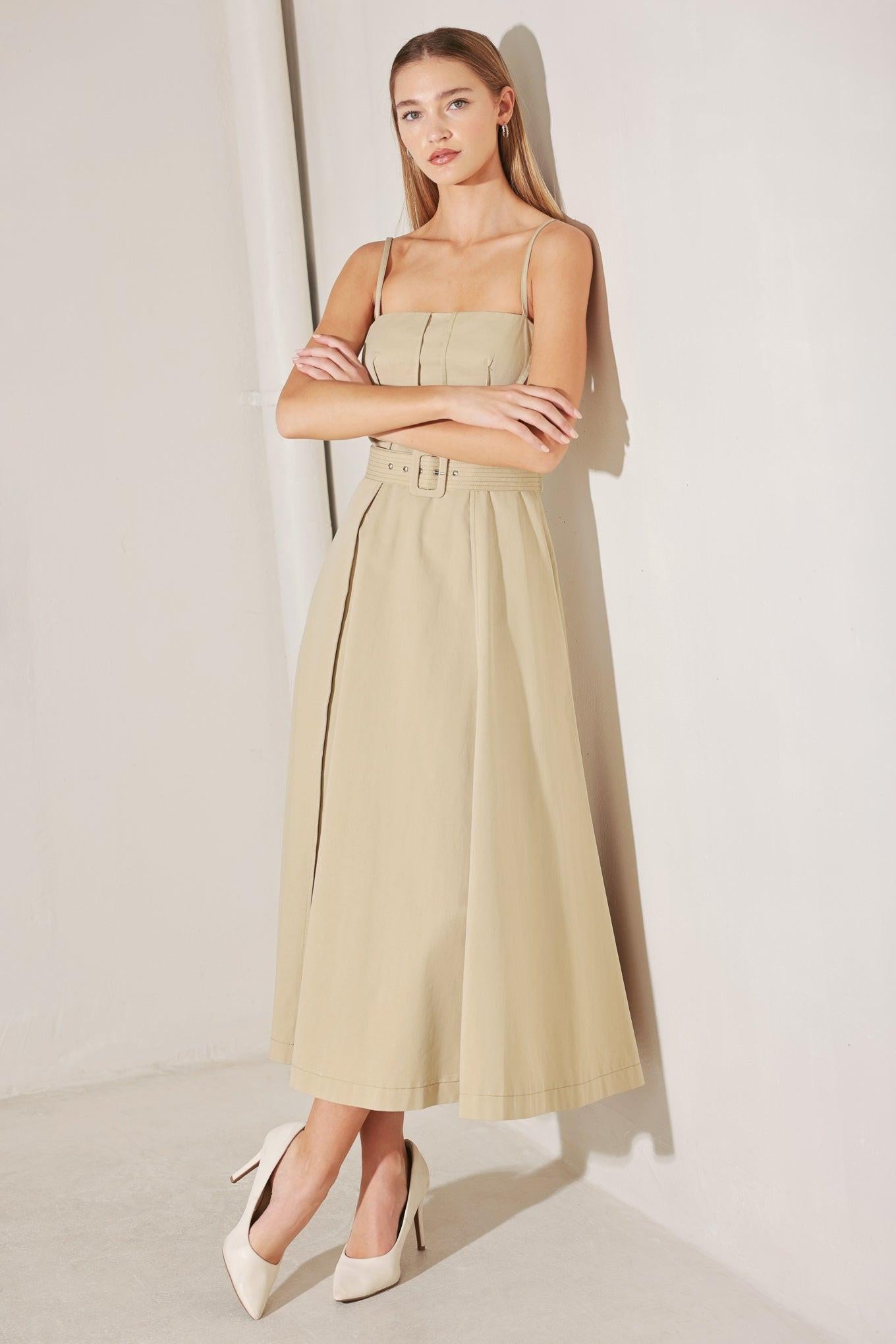 UNDERSTATED ICON WOVEN MIDI DRESS Flying Tomato