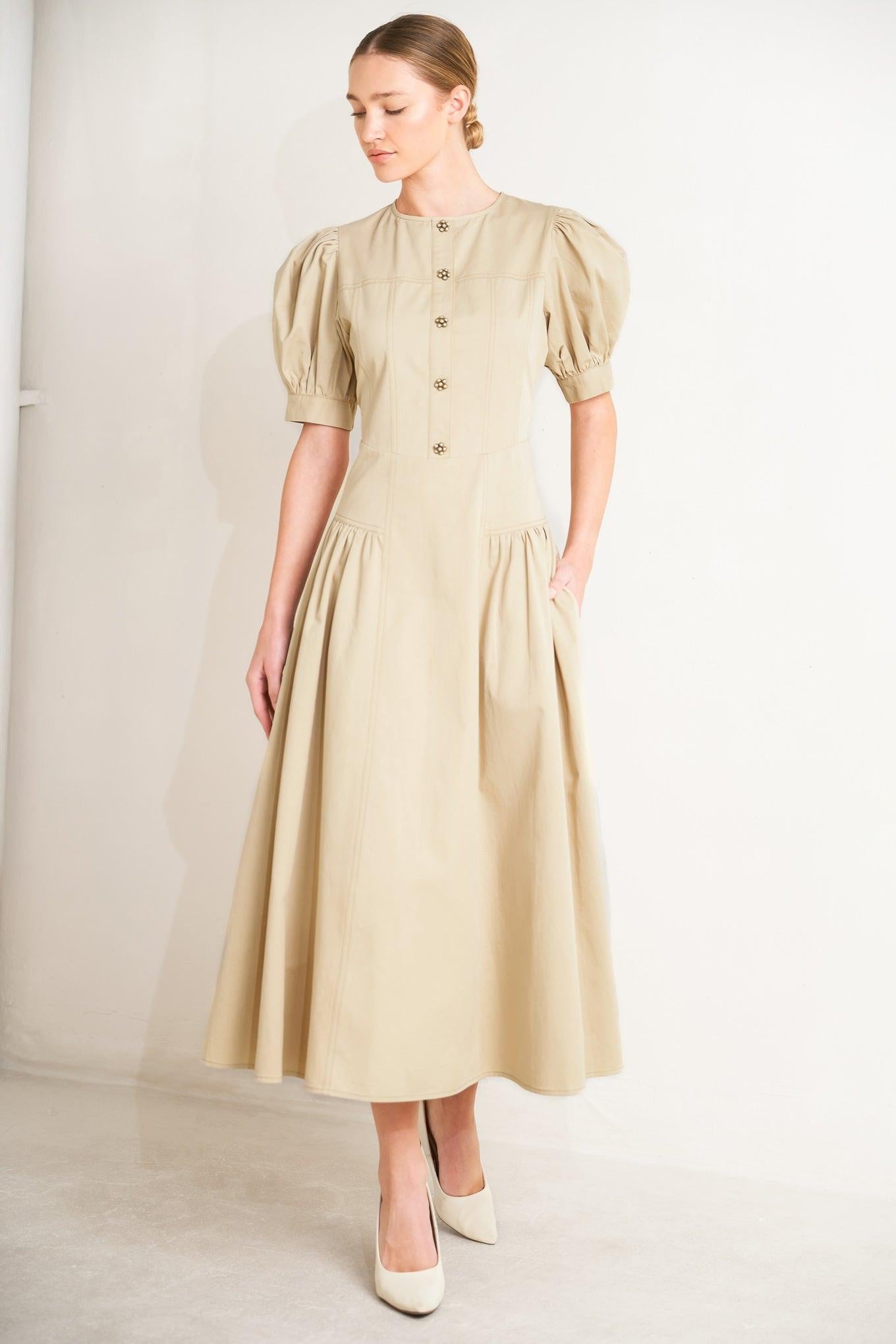 UNDERSTATED ICON WOVEN MIDI DRESS Flying Tomato