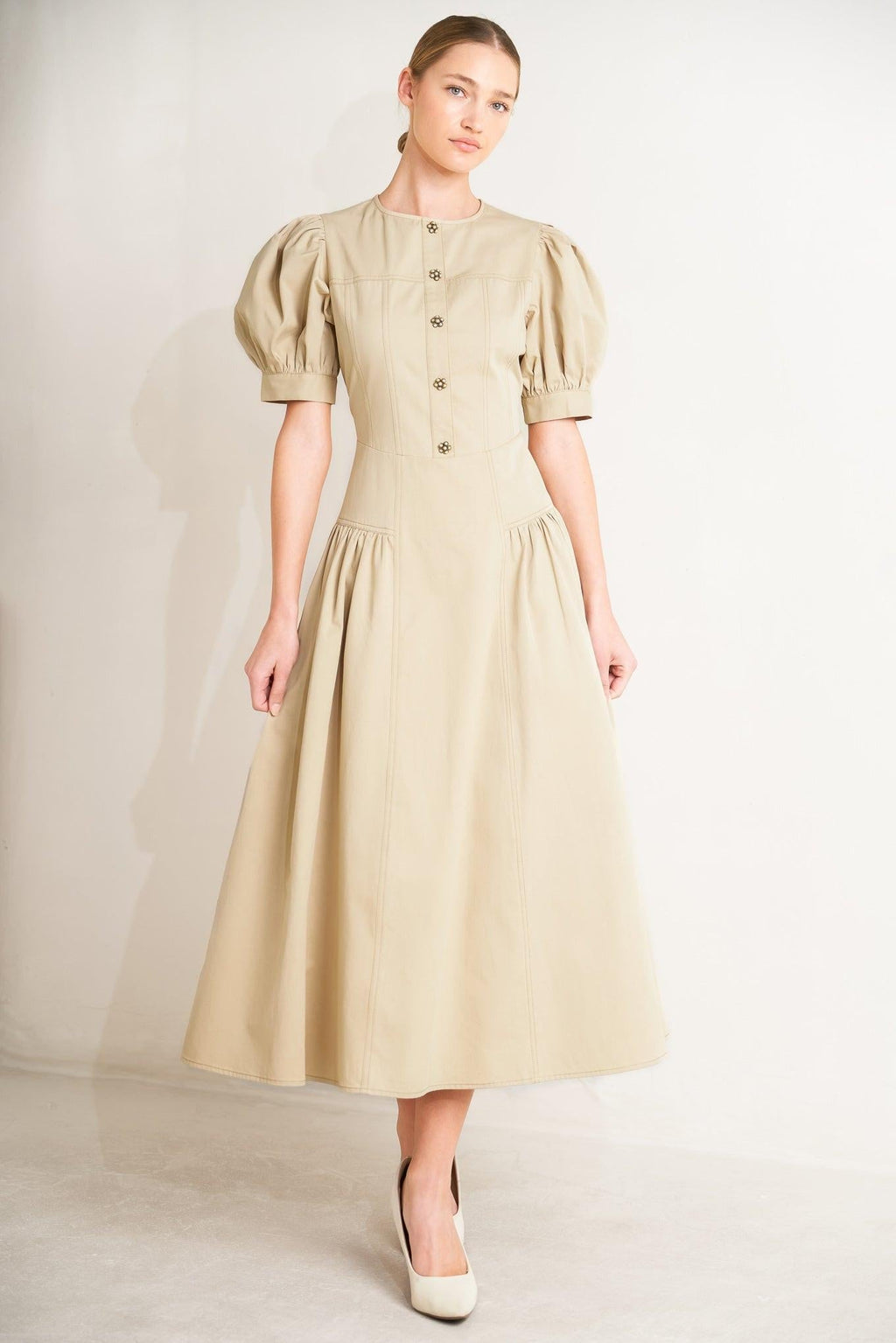UNDERSTATED ICON WOVEN MIDI DRESS Flying Tomato