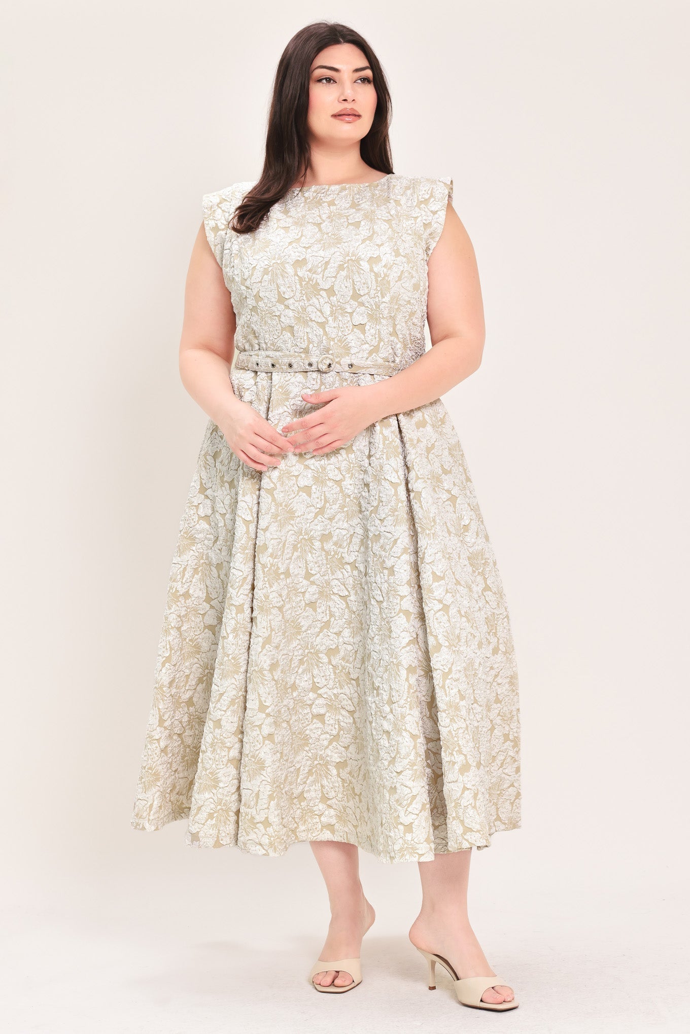 [PREORDER] STATEMENT IN IVORY WOVEN MIDI DRESS Flying Tomato