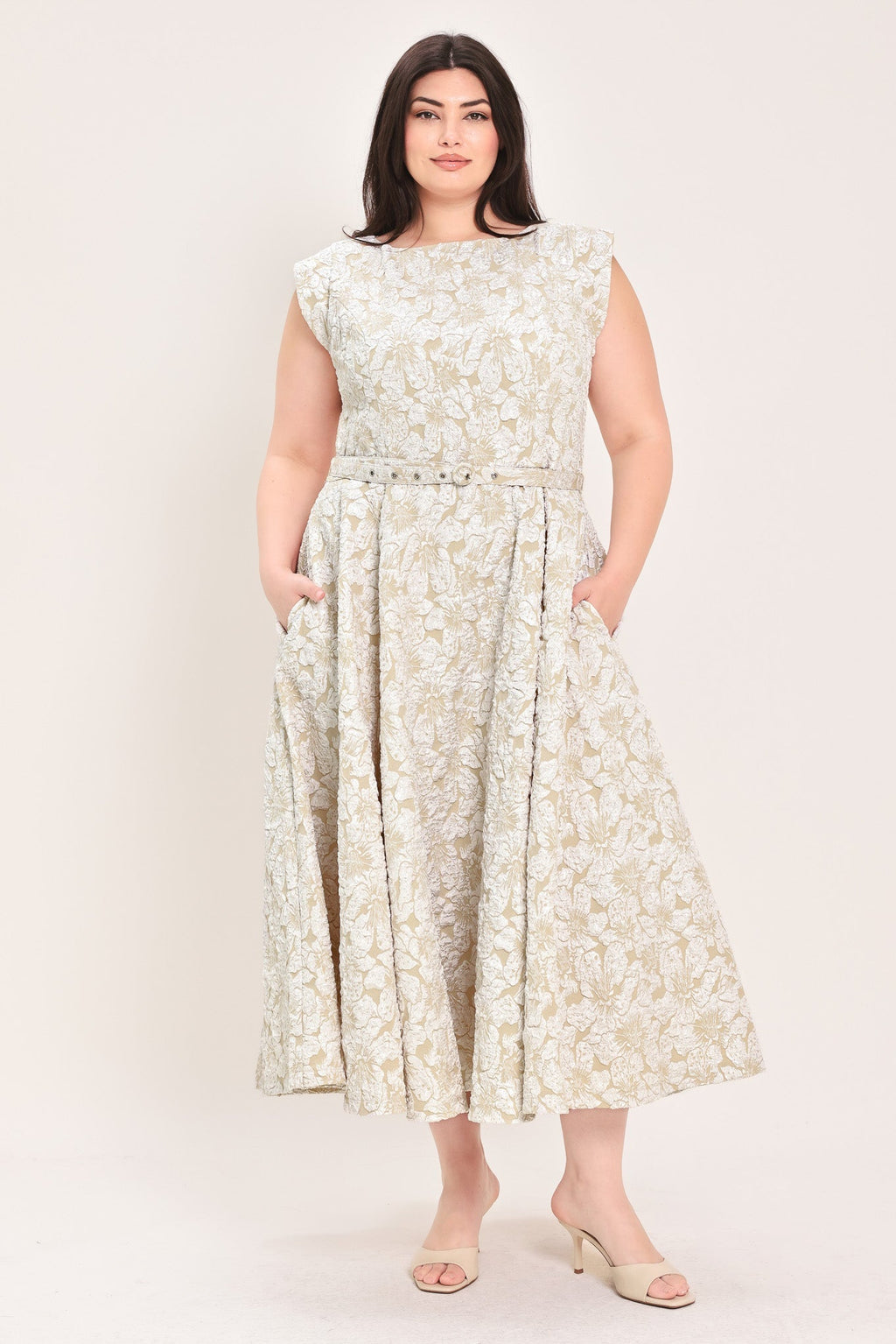 [PREORDER] STATEMENT IN IVORY WOVEN MIDI DRESS Flying Tomato