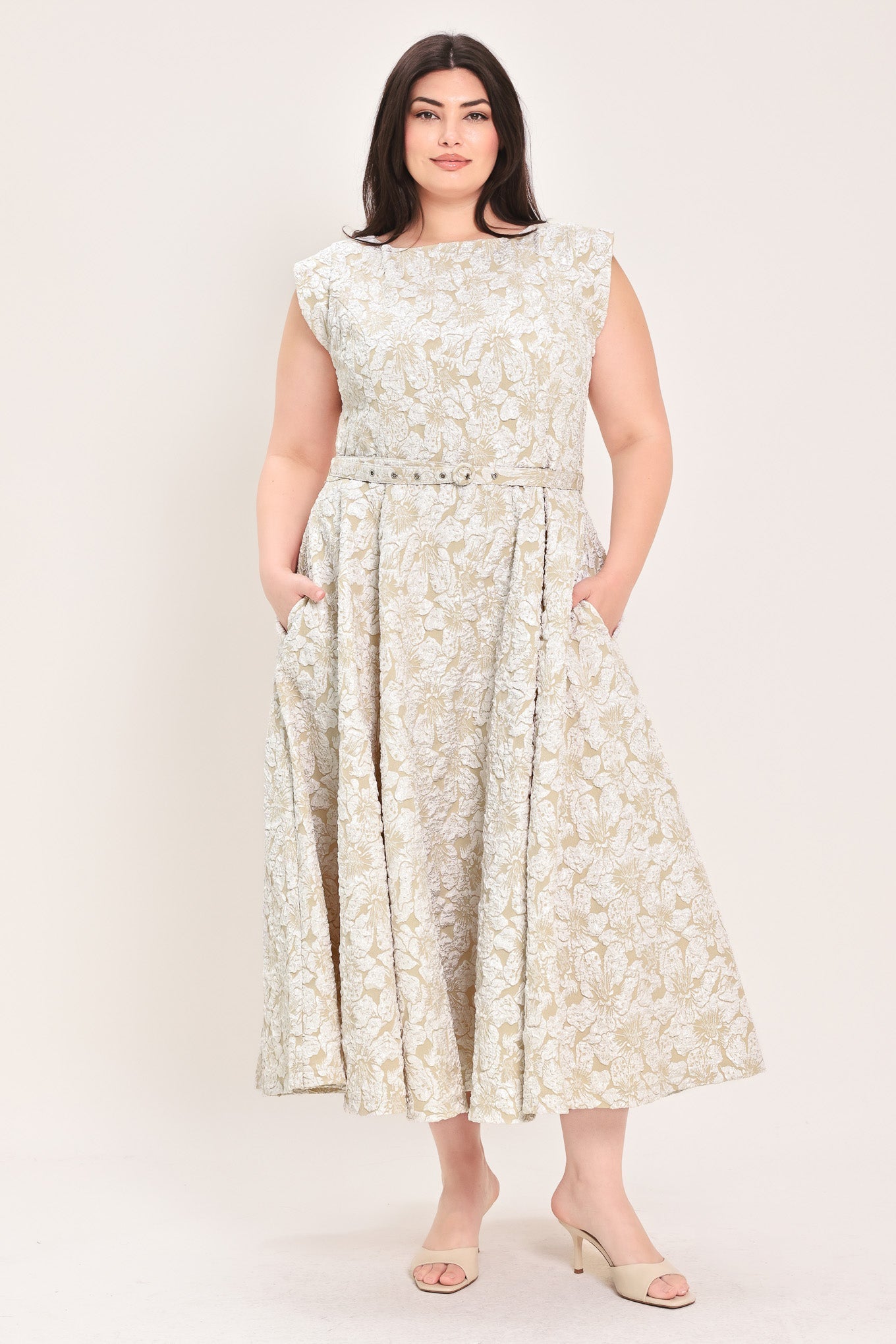 [PREORDER] STATEMENT IN IVORY WOVEN MIDI DRESS Flying Tomato