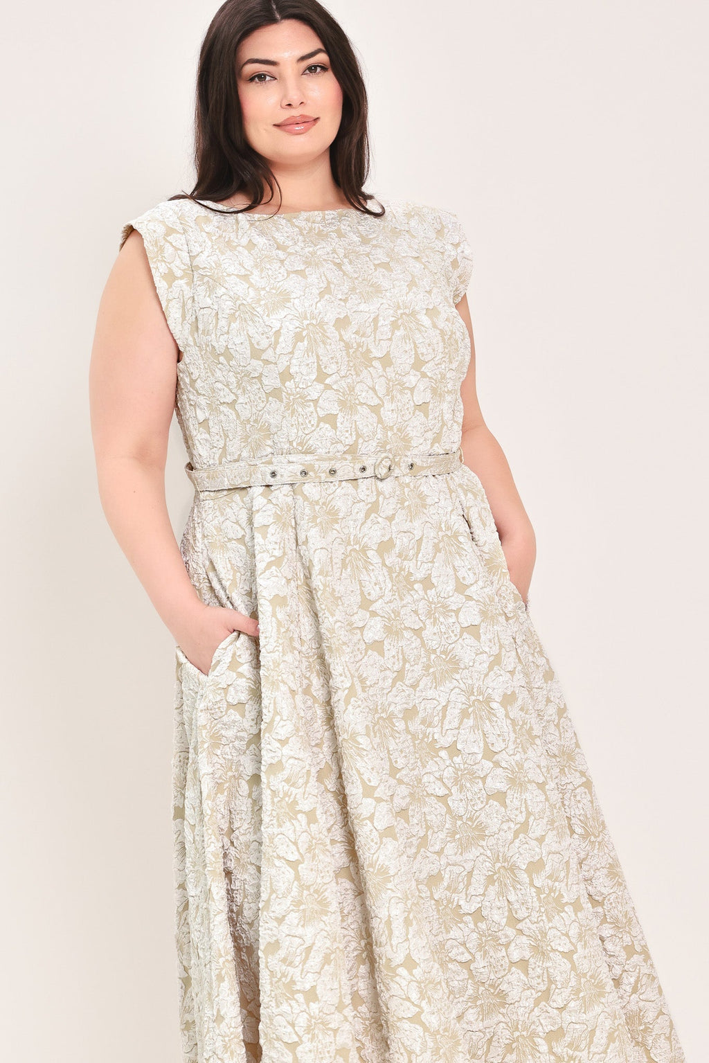 [PREORDER] STATEMENT IN IVORY WOVEN MIDI DRESS Flying Tomato