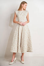 [PREORDER] STATEMENT IN IVORY WOVEN MIDI DRESS Flying Tomato