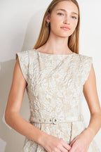 [PREORDER] STATEMENT IN IVORY WOVEN MIDI DRESS Flying Tomato