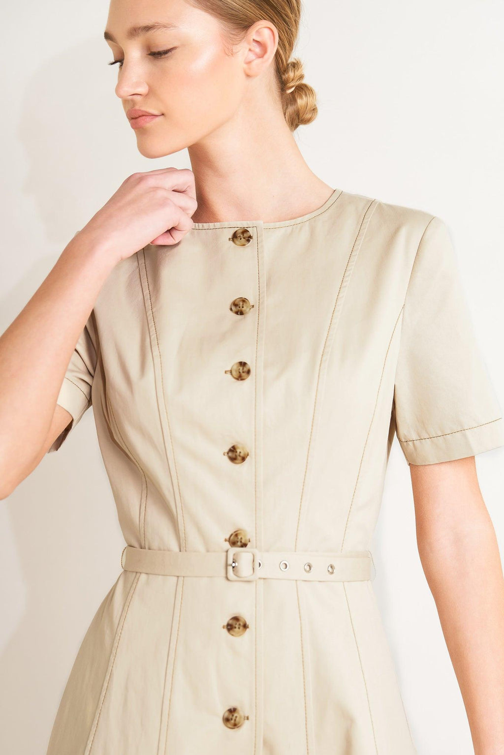 COMMAND THE ROOM WOVEN MIDI DRESS Flying Tomato