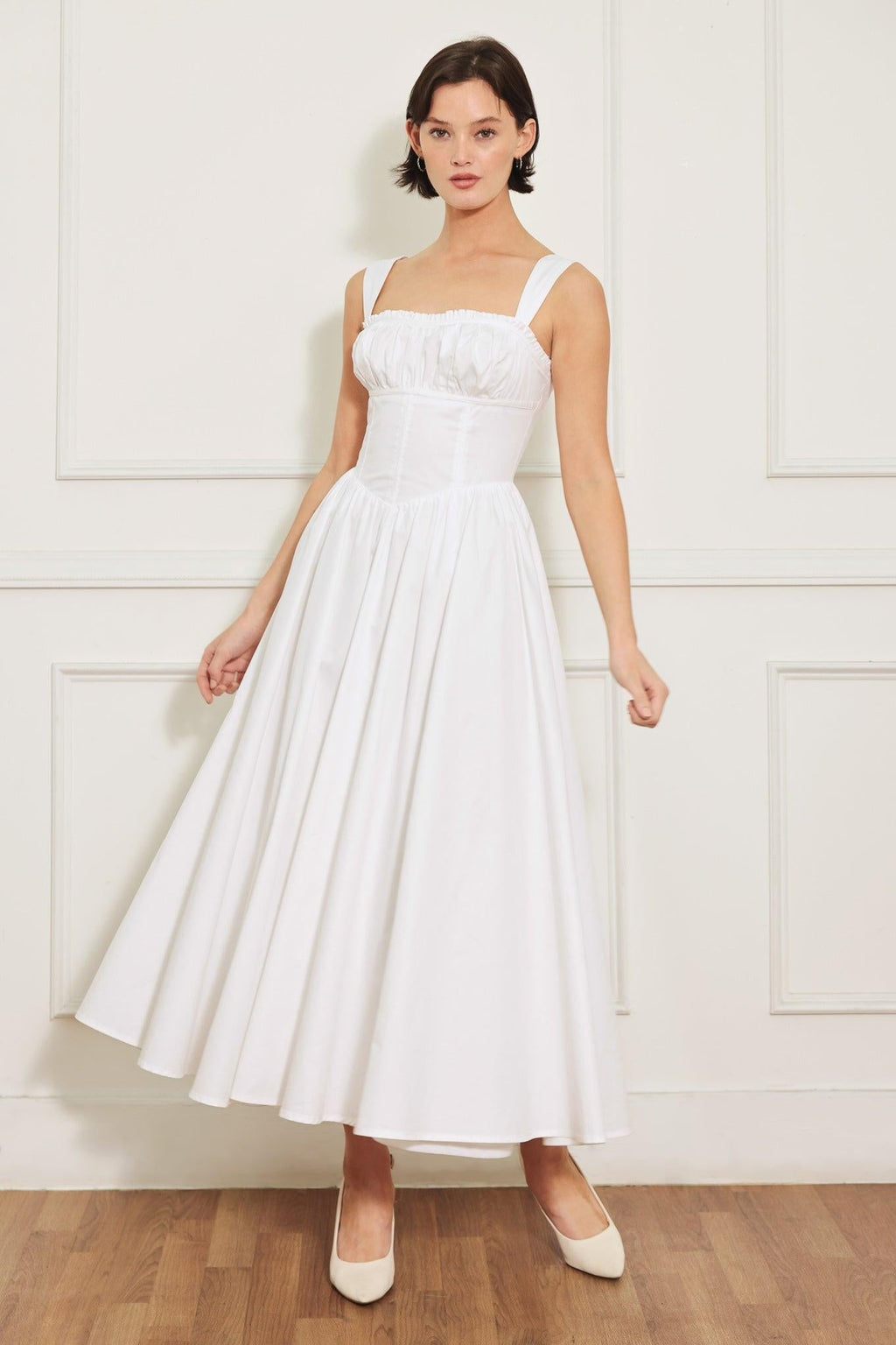 SWEETHEART SERENADE WOVEN MIDI DRESS Flying Tomato