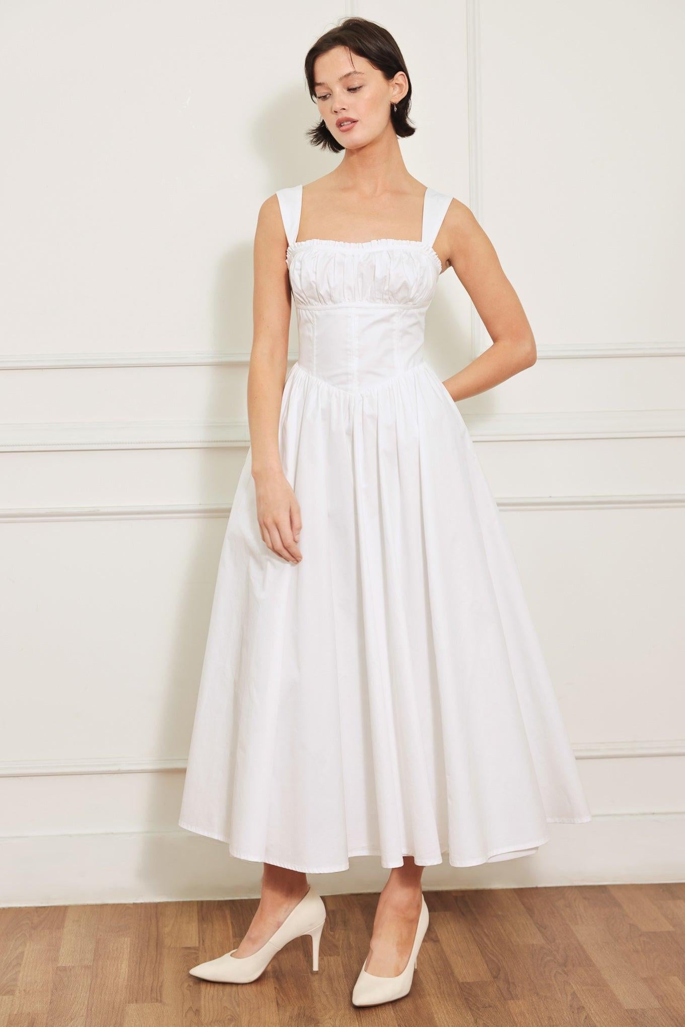 SWEETHEART SERENADE WOVEN MIDI DRESS Flying Tomato