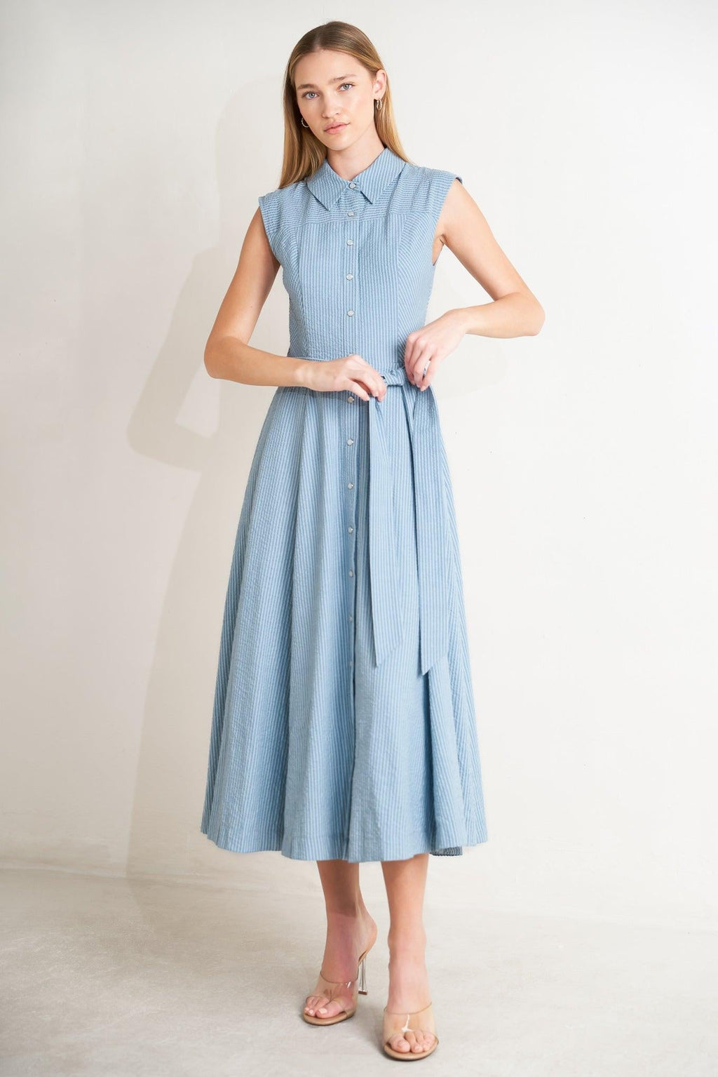 CAFE AU LAIT WOVEN MIDI DRESS Flying Tomato