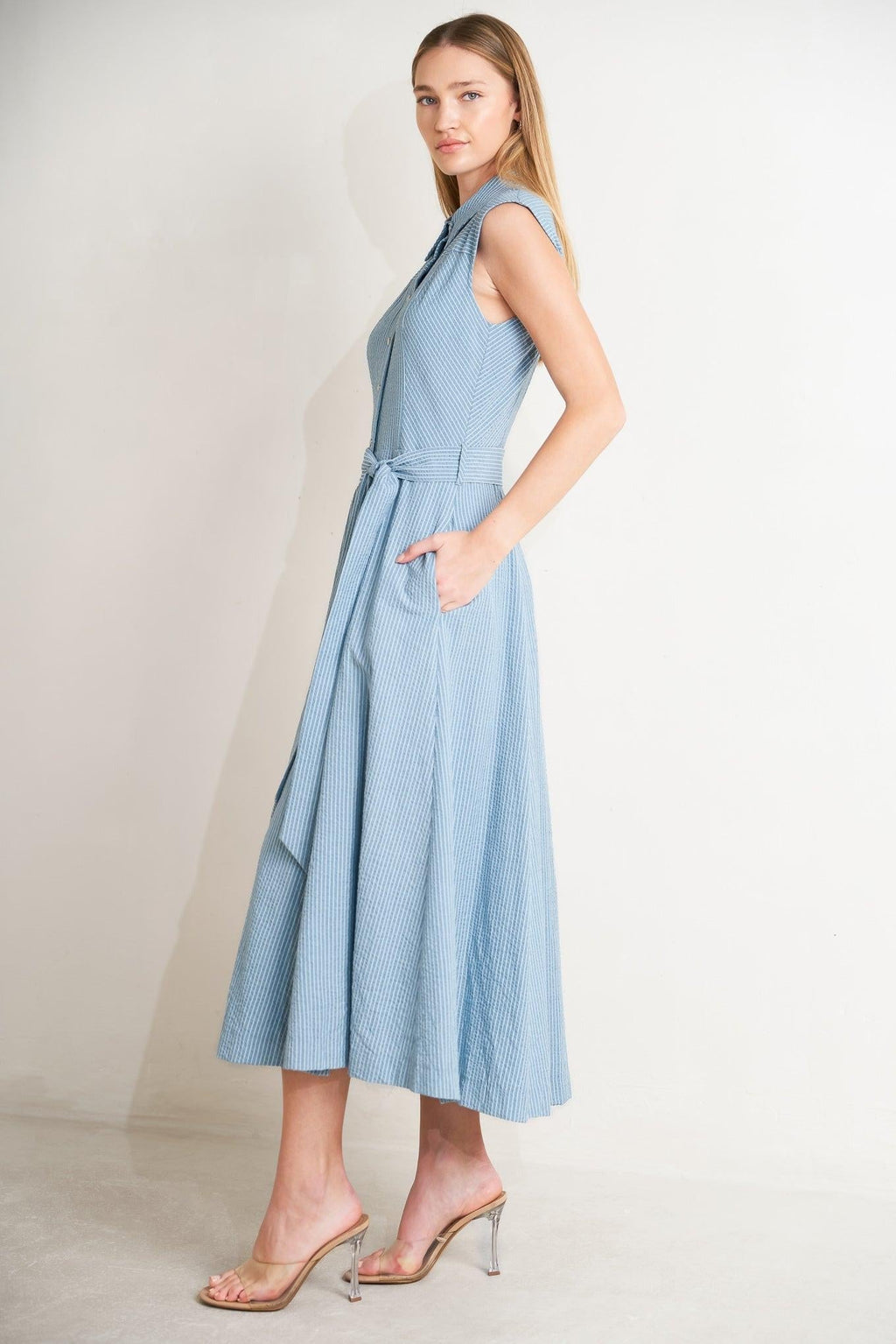 CAFE AU LAIT WOVEN MIDI DRESS Flying Tomato