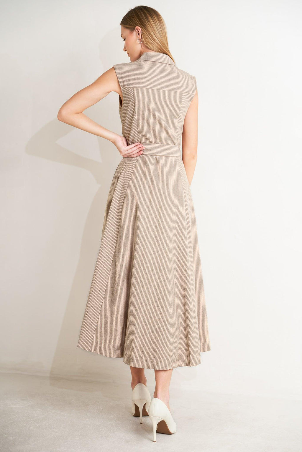 CAFE AU LAIT WOVEN MIDI DRESS Flying Tomato