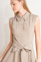 CAFE AU LAIT WOVEN MIDI DRESS Flying Tomato