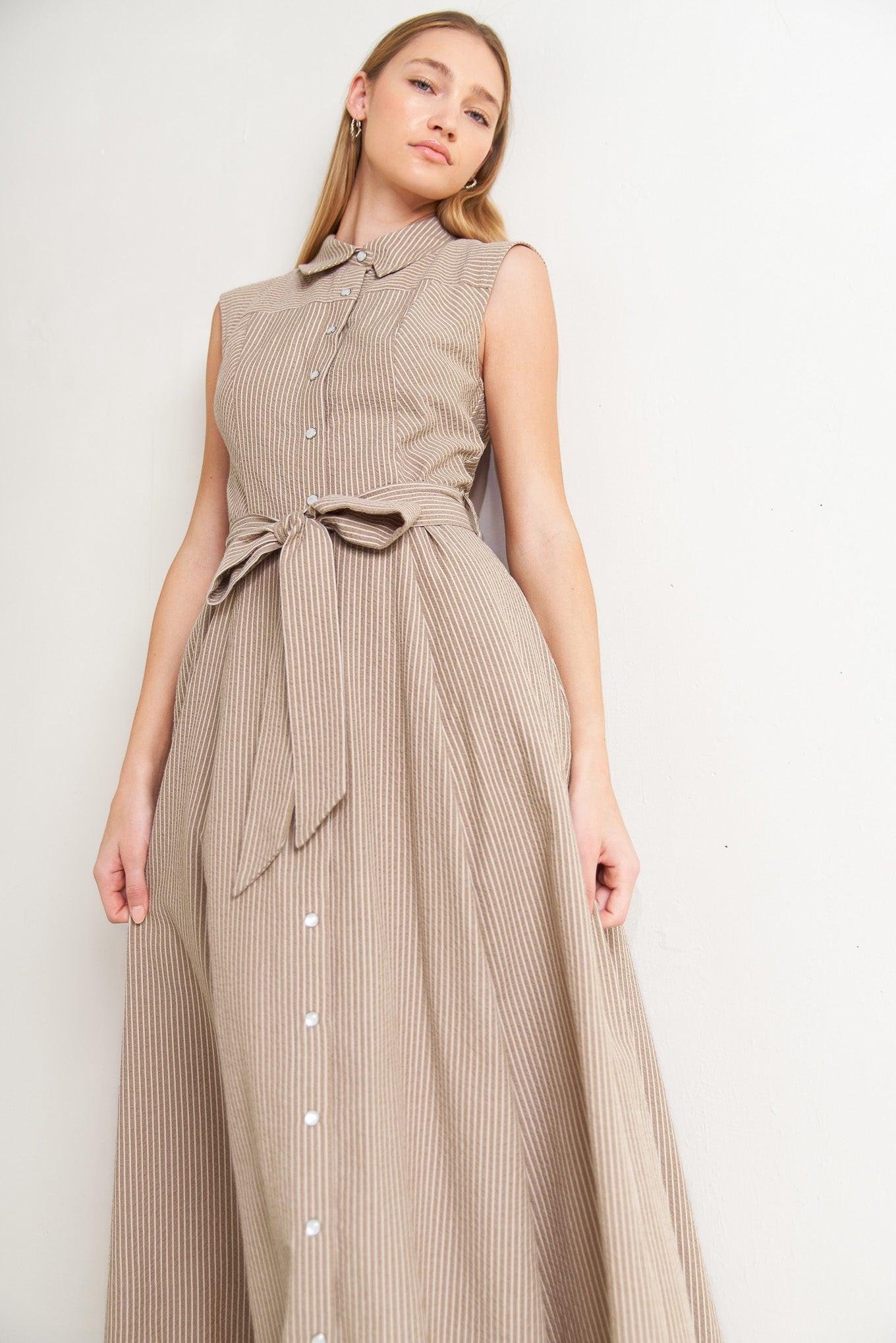 CAFE AU LAIT WOVEN MIDI DRESS Flying Tomato
