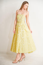 BUTTERCUP BLOOM WOVEN MIDI DRESS Flying Tomato