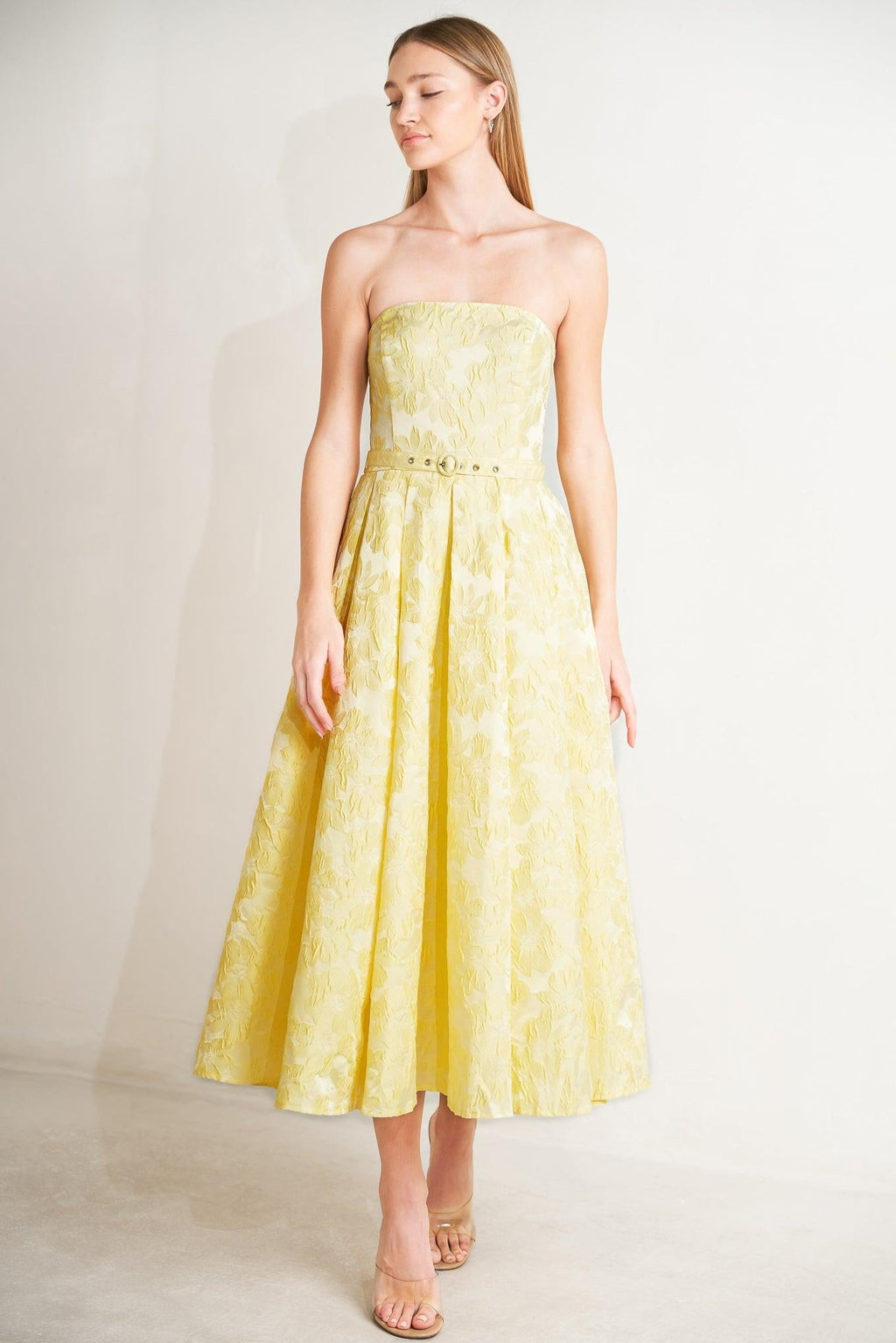 BUTTERCUP BLOOM WOVEN MIDI DRESS Flying Tomato