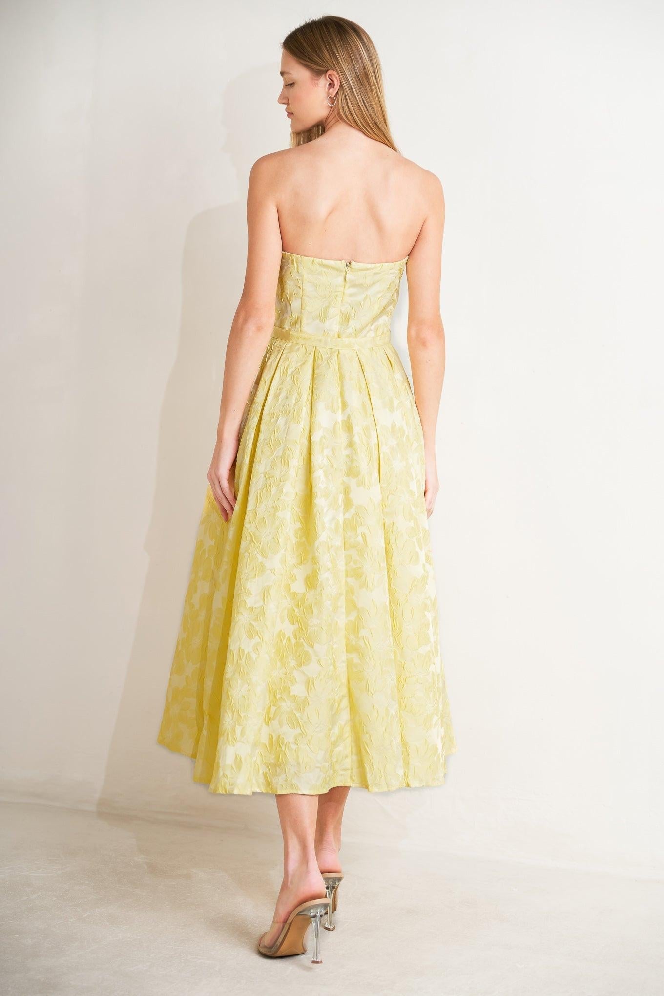 BUTTERCUP BLOOM WOVEN MIDI DRESS Flying Tomato