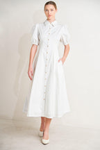 SWEET SOPHISTICATION WOVEN MIDI DRESS Flying Tomato