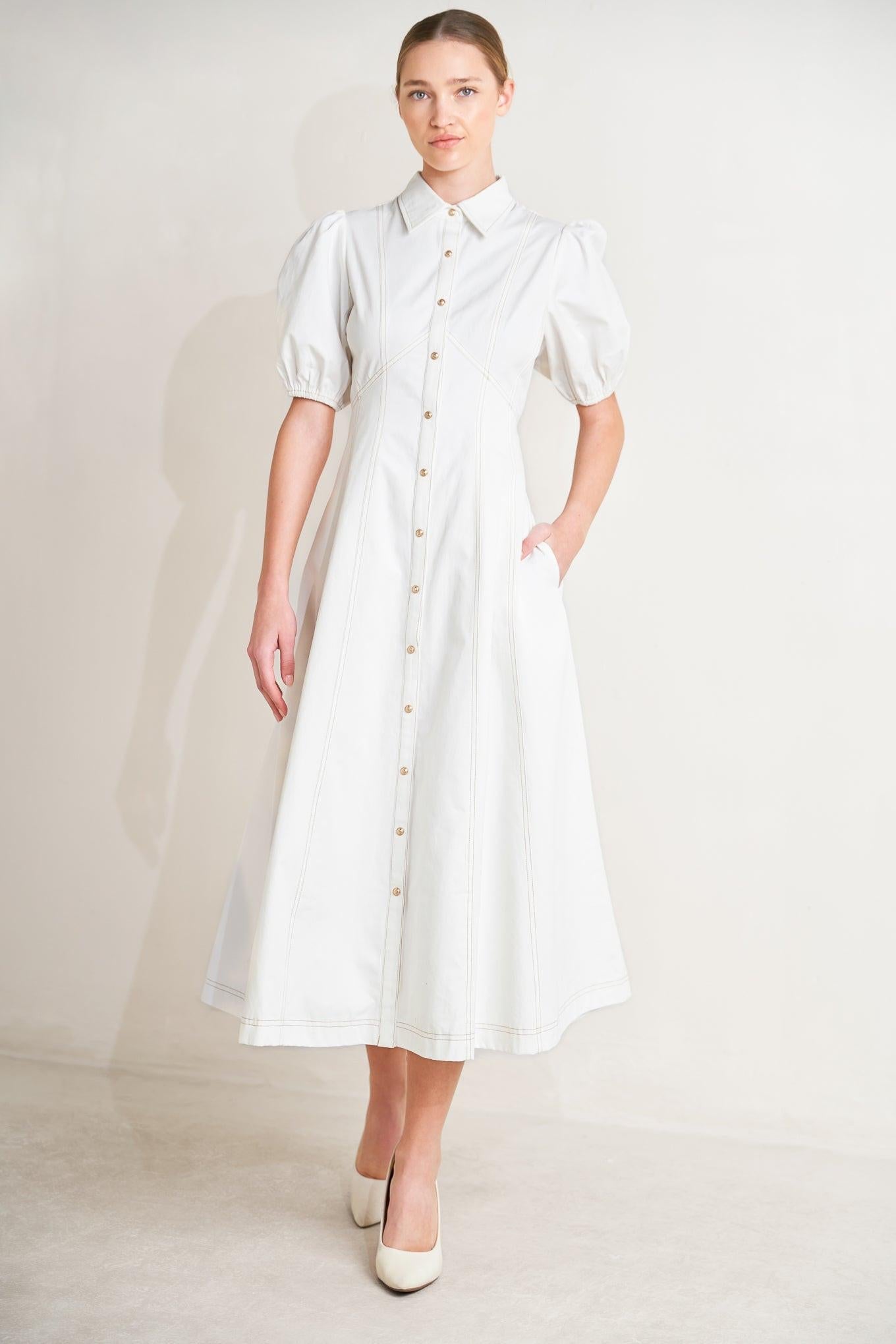SWEET SOPHISTICATION WOVEN MIDI DRESS Flying Tomato