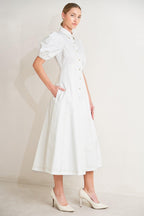 SWEET SOPHISTICATION WOVEN MIDI DRESS Flying Tomato